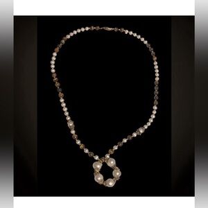 Genuine Pearl Artisan Tigers Eye Bead Necklace #7707